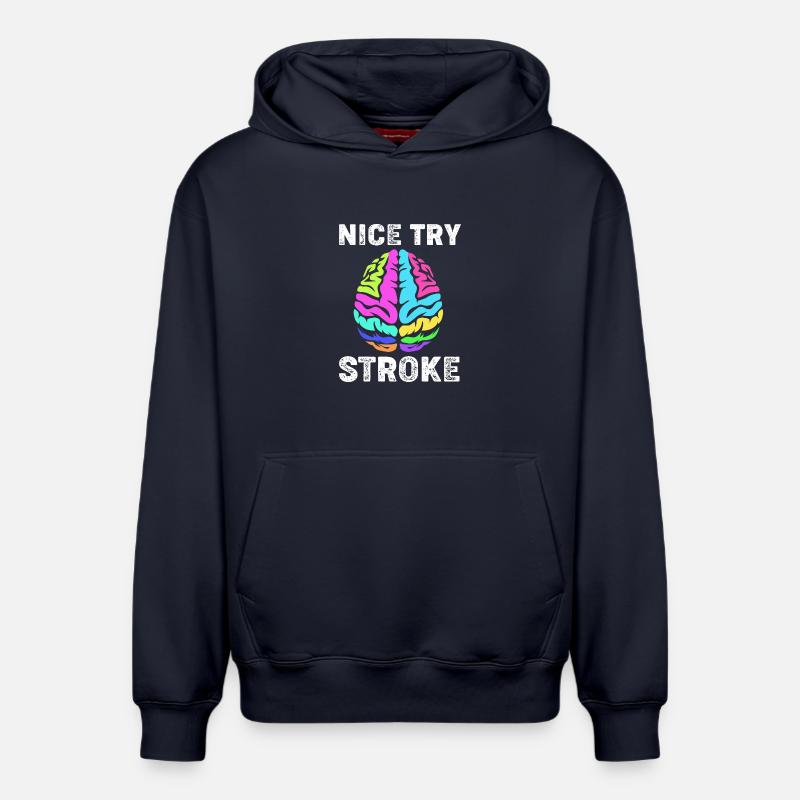 Stroke Stroke - Sweat à capuche unisexe décontracté en coton biologique – de SPREAD - bleu marine