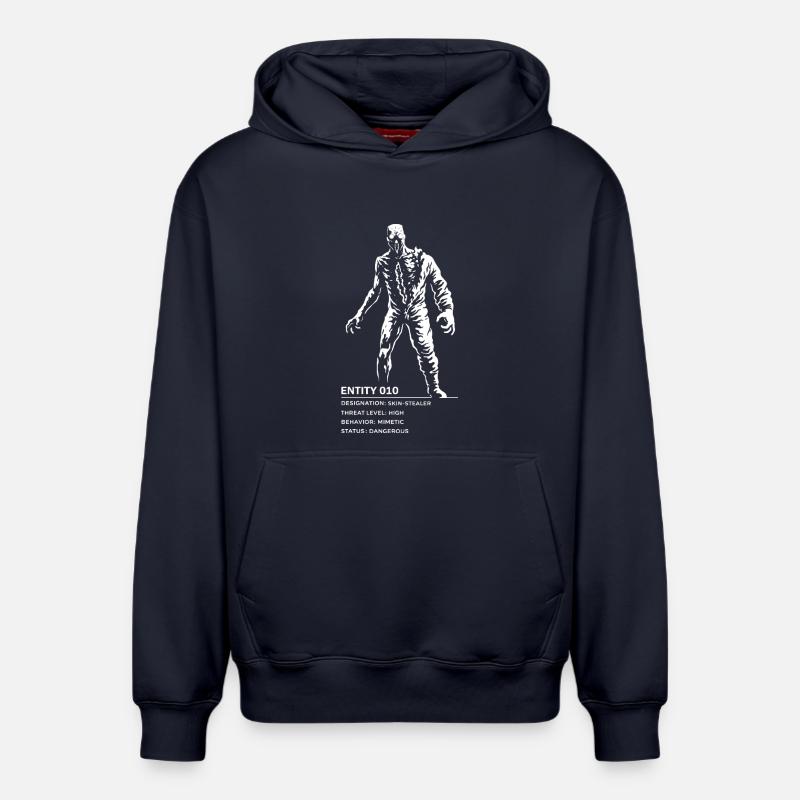Backrooms Entité 010 blanche - Sweat à capuche unisexe décontracté en coton biologique – de SPREAD - bleu marine