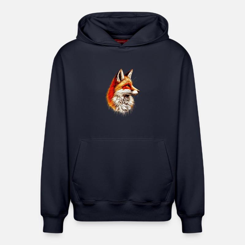 Renard - Sweat à capuche unisexe décontracté en coton biologique – de SPREAD - bleu marine