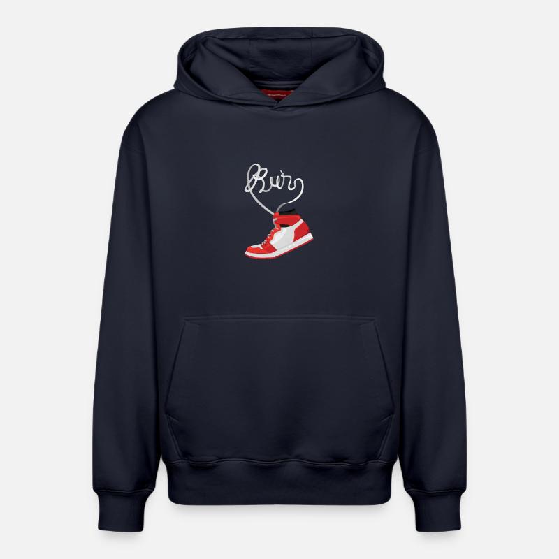 Courir - Sweat à capuche unisexe décontracté en coton biologique – de SPREAD - bleu marine