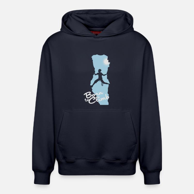 Escalade flex - Sweat à capuche unisexe décontracté en coton biologique – de SPREAD - bleu marine