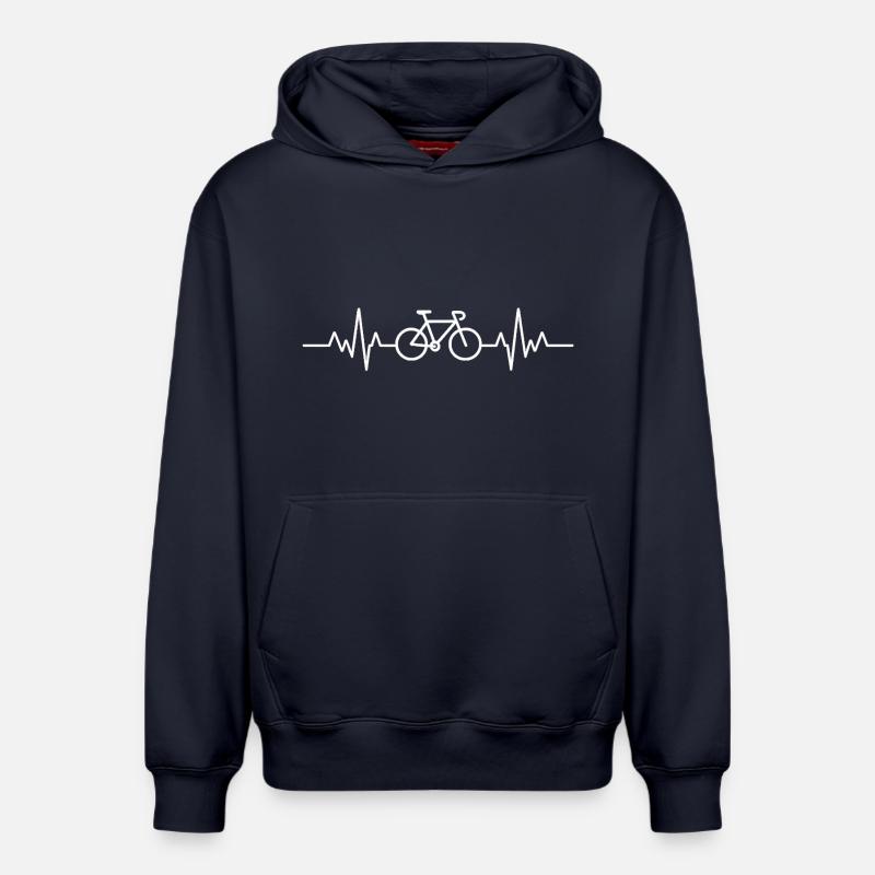 ECG vélo - Sweat à capuche unisexe décontracté en coton biologique – de SPREAD - bleu marine