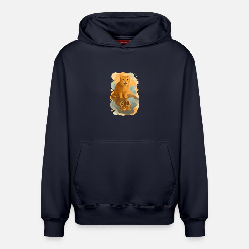 Tigre dans le cœur - Sweat à capuche unisexe décontracté en coton biologique – de SPREAD - bleu marine