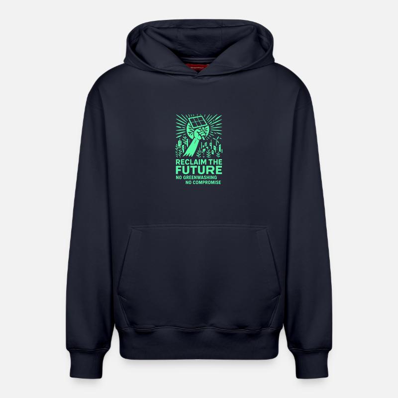Se réapproprier l’avenir - Sweat à capuche unisexe décontracté en coton biologique – de SPREAD - bleu marine