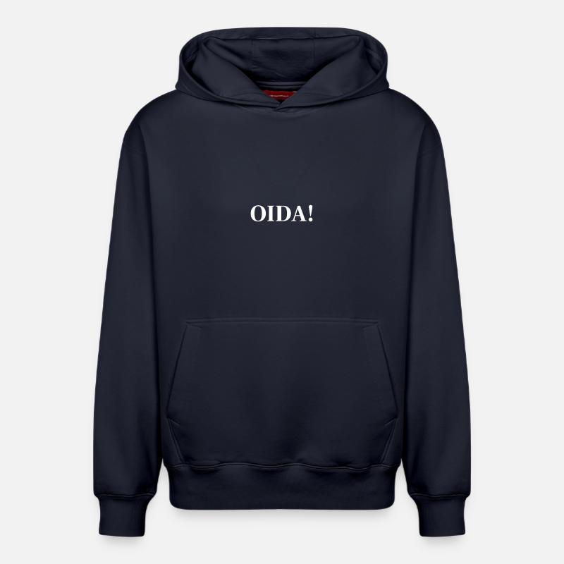 OIDA ! Énoncé de contraste - Sweat à capuche unisexe décontracté en coton biologique – de SPREAD - bleu marine