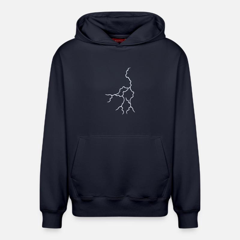 Foudre - Sweat à capuche unisexe décontracté en coton biologique – de SPREAD - bleu marine
