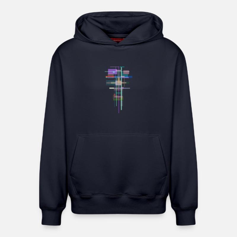 Pattern Abstract - Space Architecture - Relaxed Unisex Organic Hoodie – by SPREAD - navy