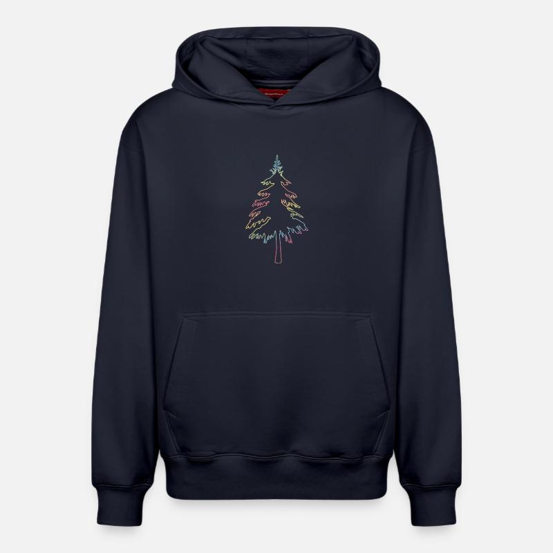 Christbaum, Tannenbaum oder Weihnachtsbaum Umriss - Relaxed Unisex Organic Hoodie – von SPREAD - Navy