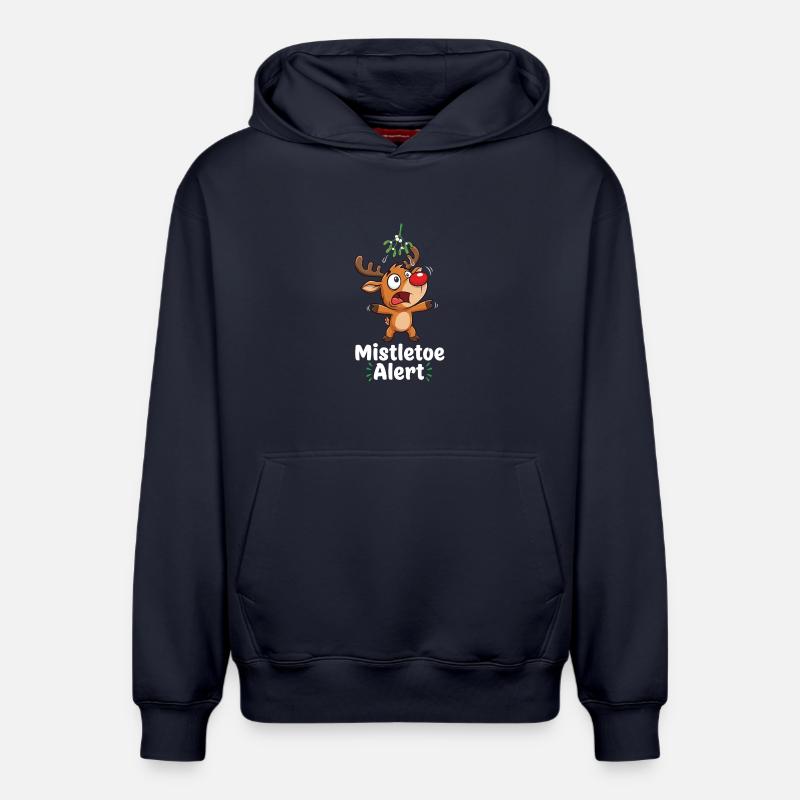 Renne avec gui - Sweat à capuche unisexe décontracté en coton biologique – de SPREAD - bleu marine