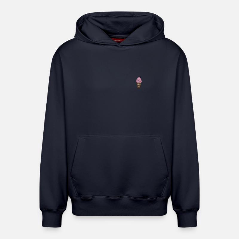 Softeis bestickt - Relaxed Unisex Organic Hoodie – von SPREAD - Navy