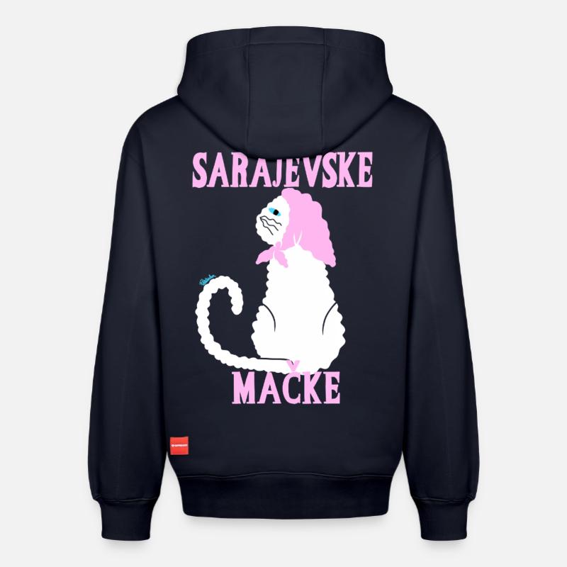 Chat pastel Sarajevo - Sweat à capuche unisexe décontracté en coton biologique – de SPREAD - bleu marine