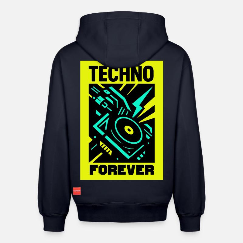 Techno Forever - Relaxed Unisex Organic Hoodie – von SPREAD - Navy