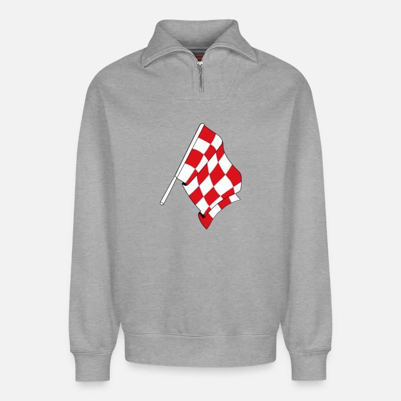 Flagge der Provinz Nordbrabant - Relaxed Unisex Organic Half Zip Sweatshirt – von SPREAD - Grau meliert