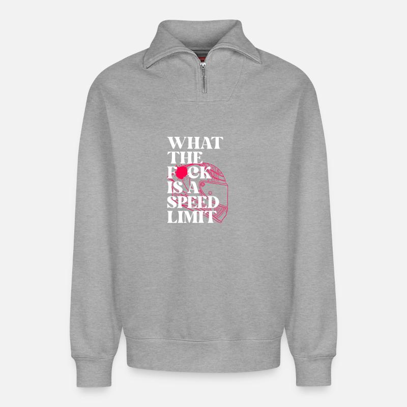 Auto - Relaxed Unisex Organic Half Zip Sweatshirt – von SPREAD - Grau meliert
