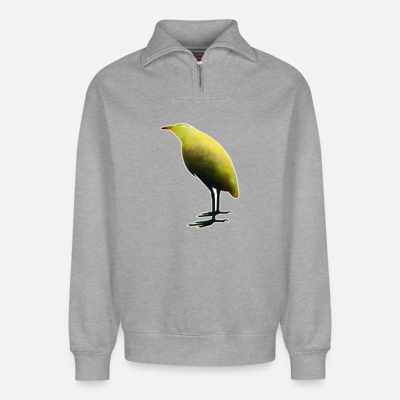 Bittern.1 - Sweat unisexe décontracté en coton biologique à demi-zip – de SPREAD - gris chiné