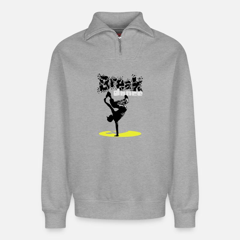 Breakdance flex - Relaxed Unisex Organic Half Zip Sweatshirt – von SPREAD - Grau meliert