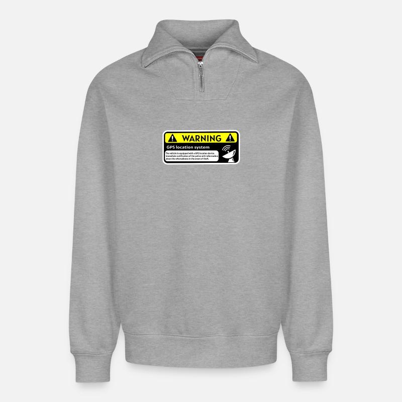 Dash Cam  - Sweat unisexe décontracté en coton biologique à demi-zip – de SPREAD - gris chiné