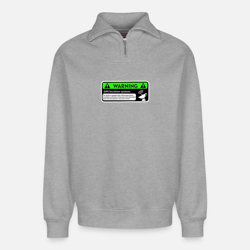 GPS tracker - Relaxed Unisex Organic Half Zip Sweatshirt – by SPREAD - heather grey