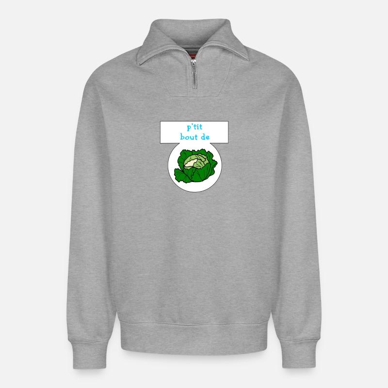 Kleiner Wonneproppen - Relaxed Unisex Organic Half Zip Sweatshirt – von SPREAD - Grau meliert