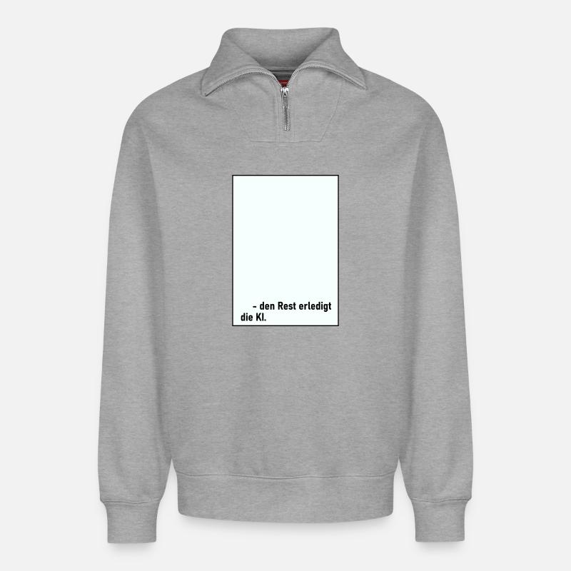 Rest AI - Relaxed Unisex Organic Half Zip Sweatshirt – by SPREAD - heather grey