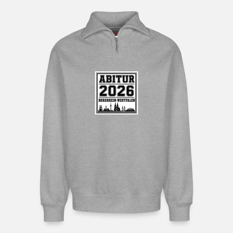 Abitur-2026-NRW - Relaxed Unisex Organic Half Zip Sweatshirt – von SPREAD - Grau meliert
