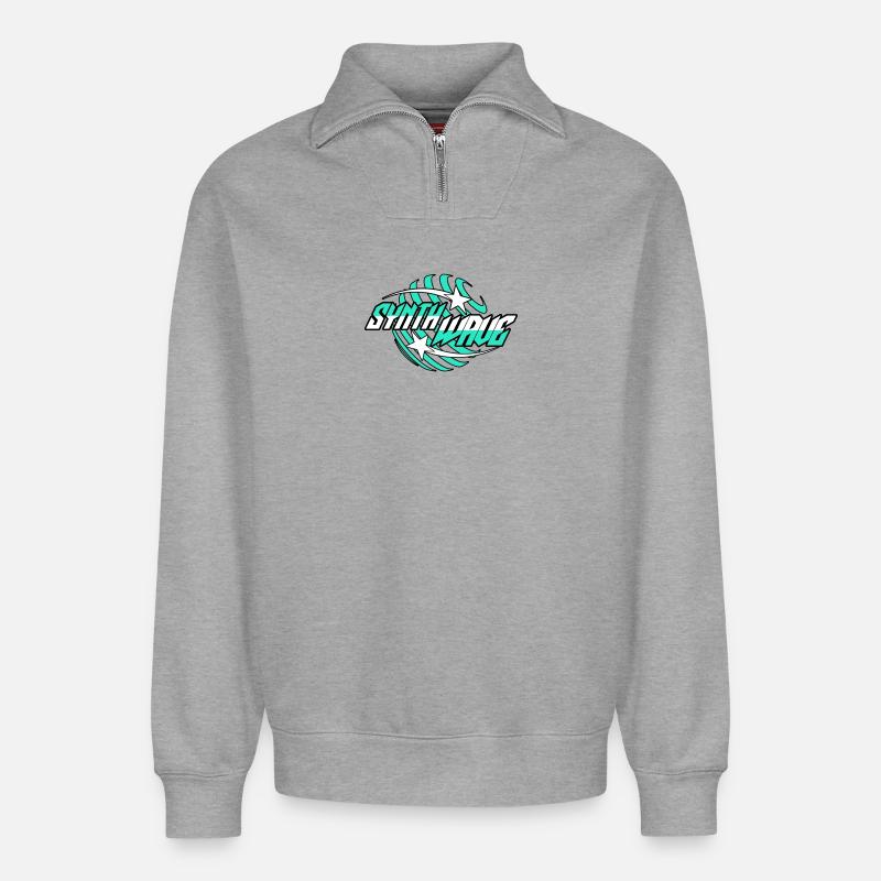 Synth Wave Synthesizer - Relaxed Unisex Organic Half Zip Sweatshirt – by SPREAD - heather grey