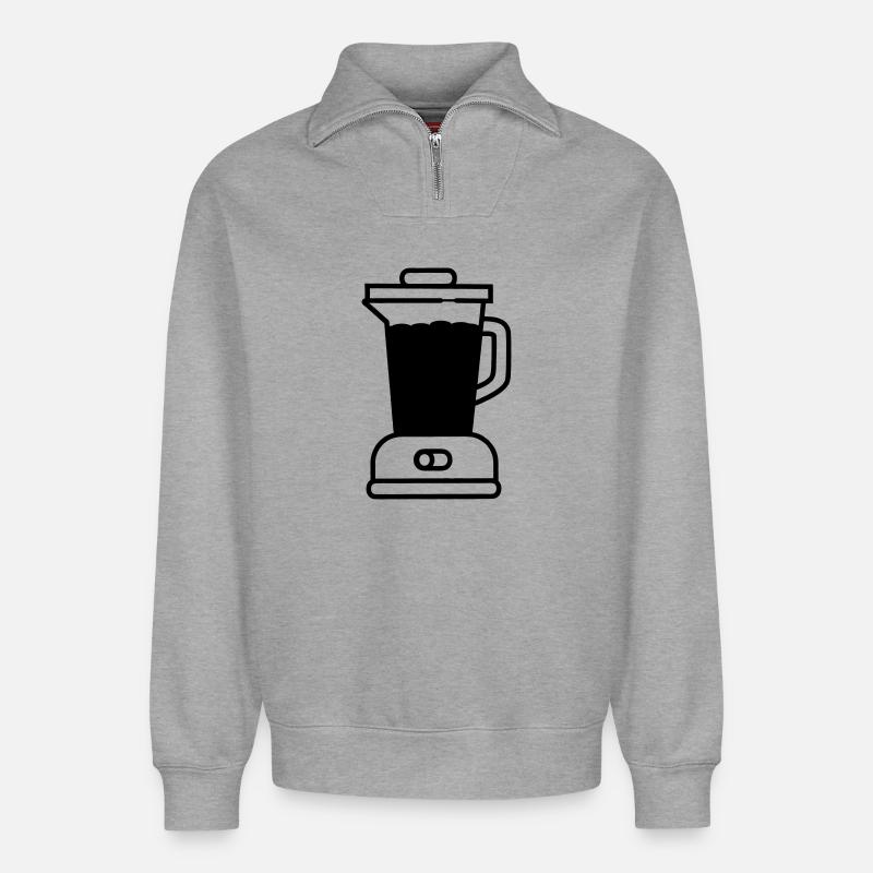 Mixer - Relaxed Unisex Organic Half Zip Sweatshirt – von SPREAD - Grau meliert