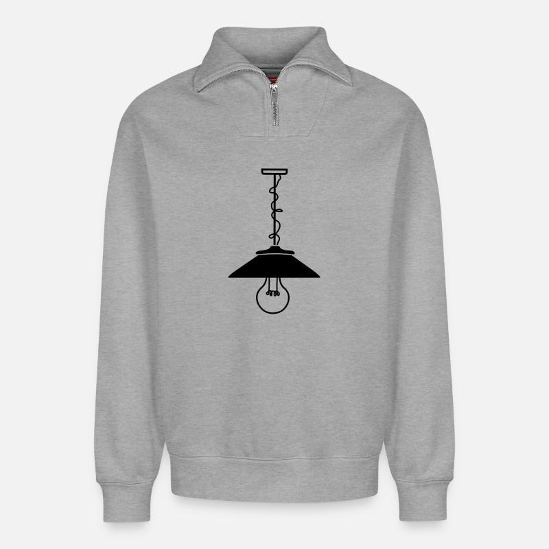 Pendelleuchte - Relaxed Unisex Organic Half Zip Sweatshirt – von SPREAD - Grau meliert
