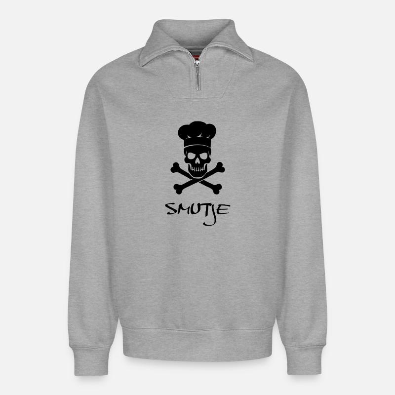 Smutje - Relaxed Unisex Organic Half Zip Sweatshirt – by SPREAD - heather grey