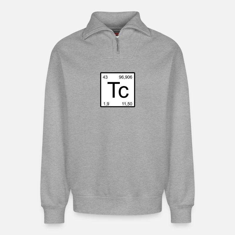 Technetium Periodensystem Grafik - Relaxed Unisex Organic Half Zip Sweatshirt – von SPREAD - Grau meliert