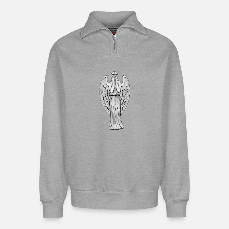 Don't Blink - Relaxed Unisex Organic Half Zip Sweatshirt – by SPREAD - heather grey