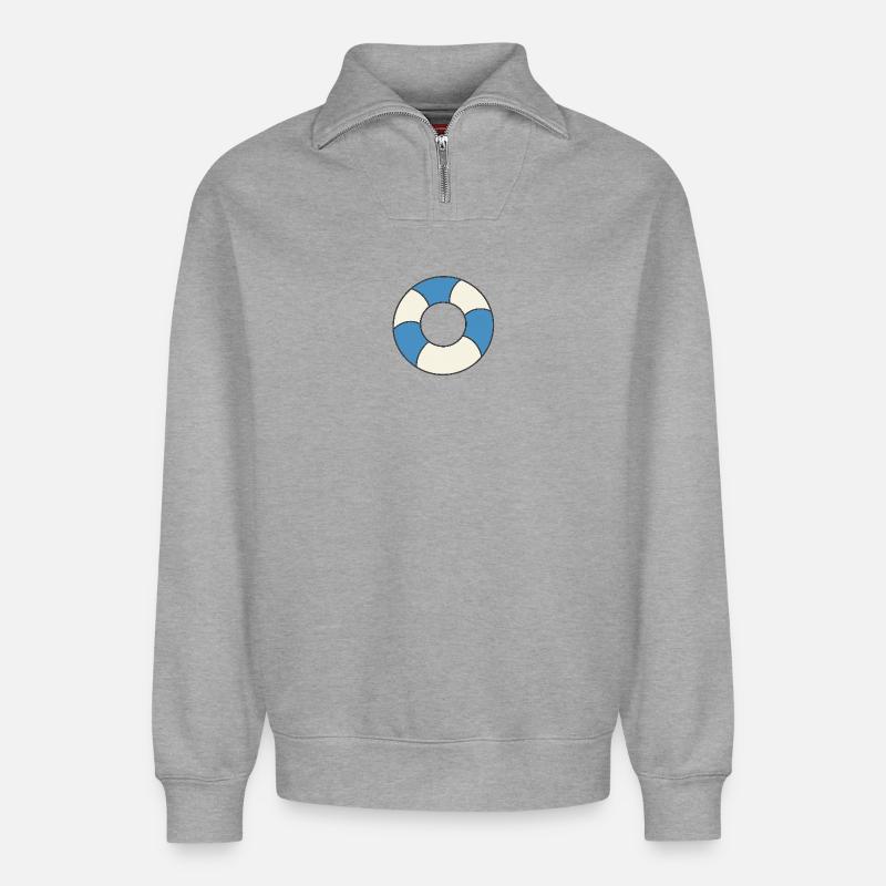 Floats - Relaxed Unisex Organic Half Zip Sweatshirt – by SPREAD - heather grey