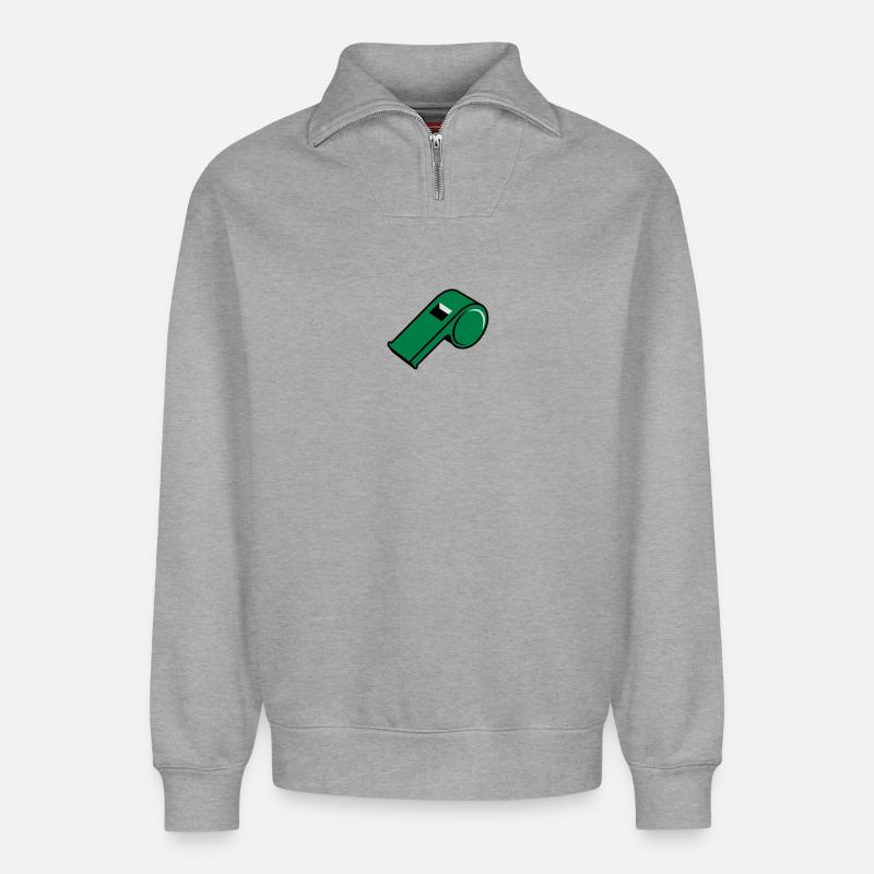 Pfeife - Relaxed Unisex Organic Half Zip Sweatshirt – von SPREAD - Grau meliert