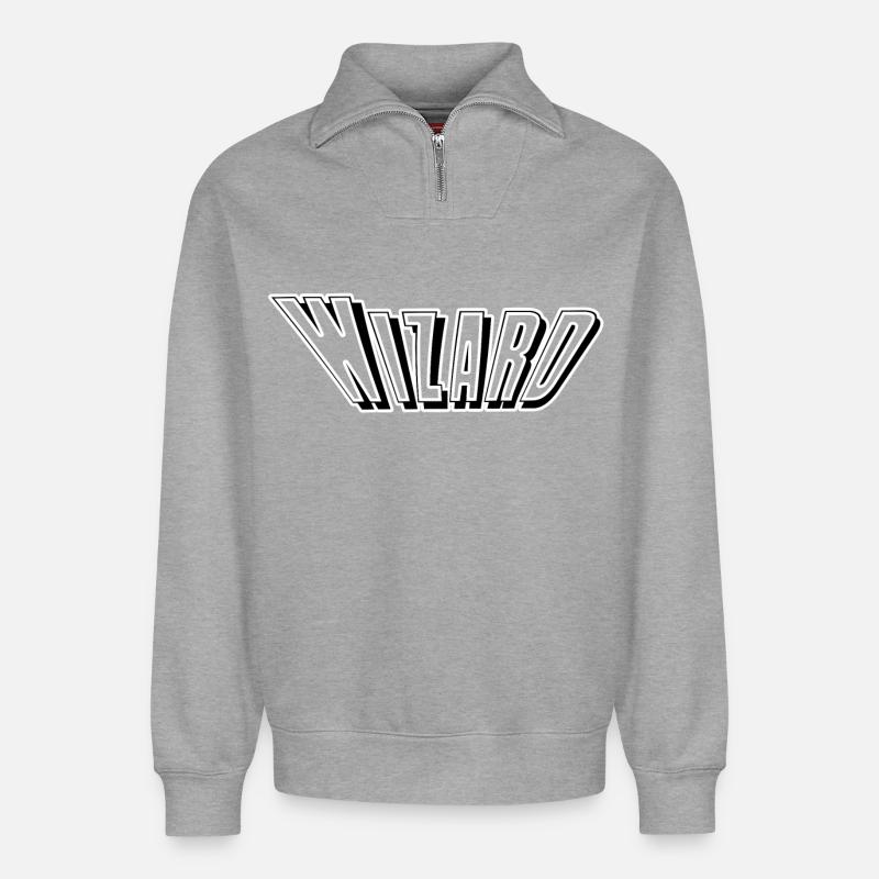 Wizard - Relaxed Unisex Organic Half Zip Sweatshirt – von SPREAD - Grau meliert