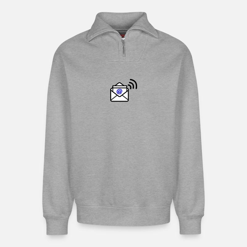 Logo E-Mail - Relaxed Unisex Organic Half Zip Sweatshirt – von SPREAD - Grau meliert