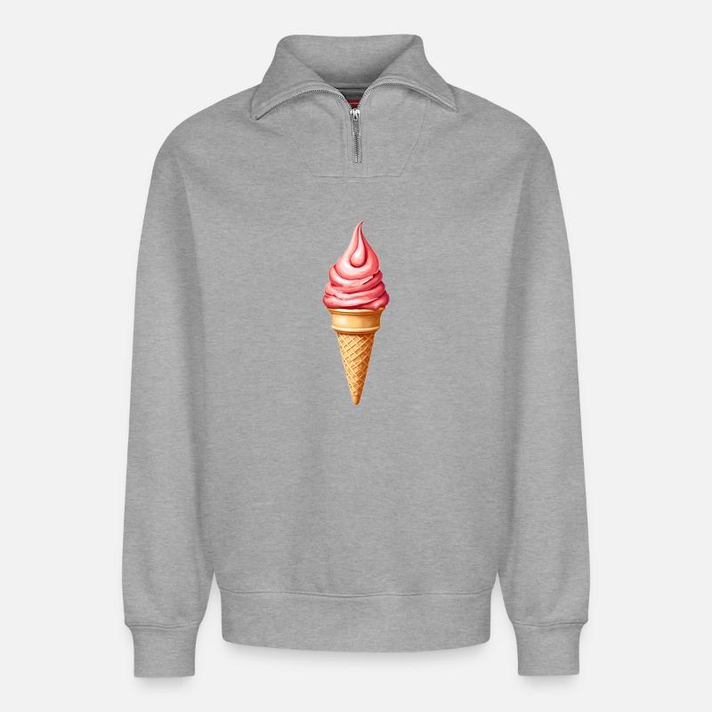 Eis - Relaxed Unisex Organic Half Zip Sweatshirt – von SPREAD - Grau meliert