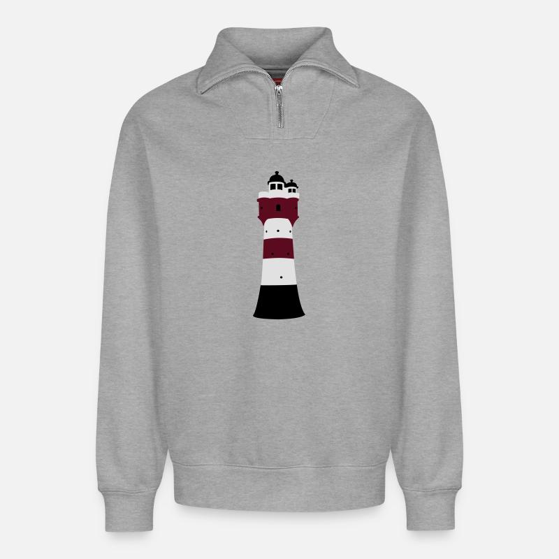 Lighthouse - Relaxed Unisex Organic Half Zip Sweatshirt – by SPREAD - heather grey