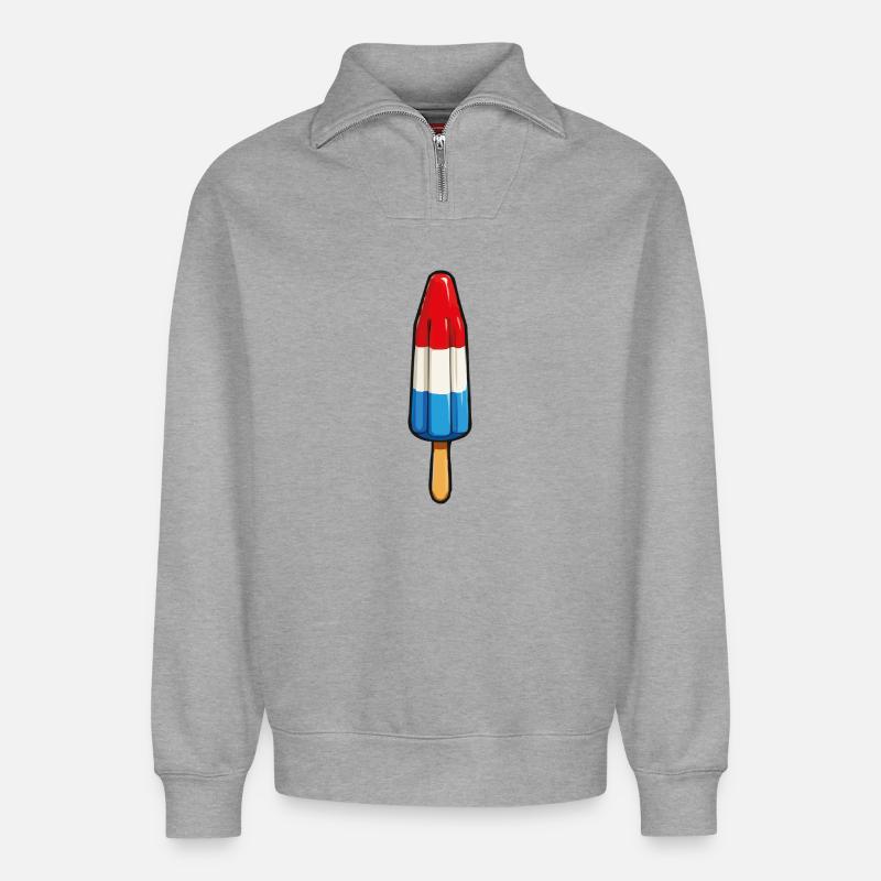 Popsicles - Relaxed Unisex Organic Half Zip Sweatshirt – by SPREAD - heather grey