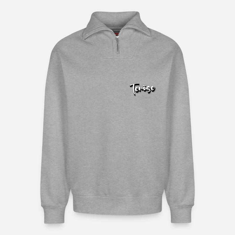 Tenöse - Relaxed Unisex Organic Half Zip Sweatshirt – von SPREAD - Grau meliert