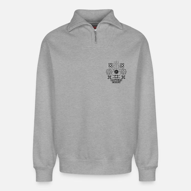 Pattern Energy - Relaxed Unisex Organic Half Zip Sweatshirt – by SPREAD - heather grey