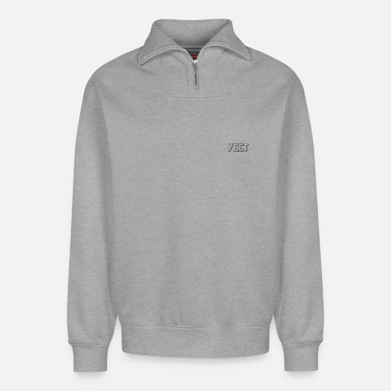 Jaet - Relaxed Unisex Organic Half Zip Sweatshirt – von SPREAD - Grau meliert