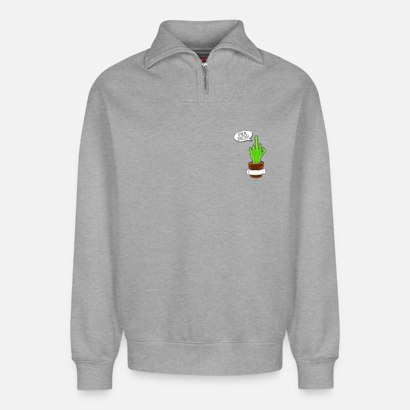 Graffiti - Relaxed Unisex Organic Half Zip Sweatshirt – von SPREAD - Grau meliert