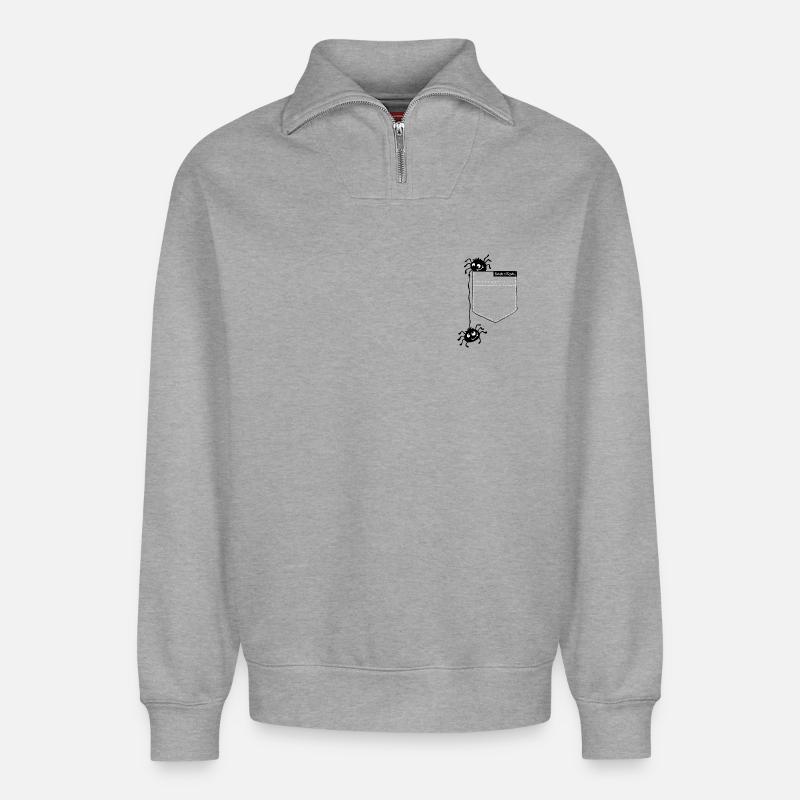 Spinnentierchen - Relaxed Unisex Organic Half Zip Sweatshirt – von SPREAD - Grau meliert