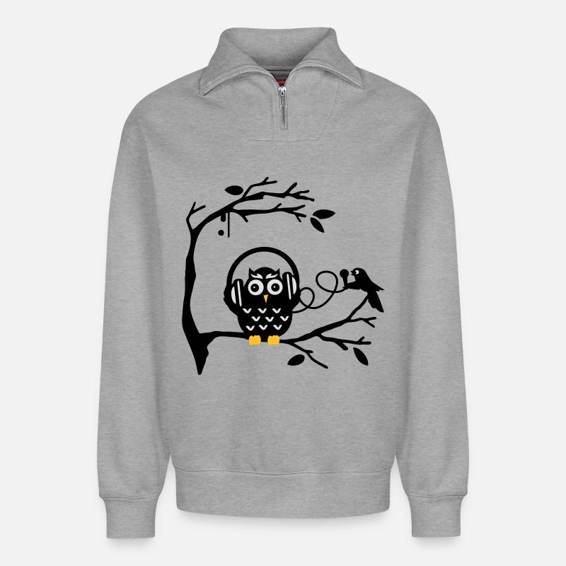musikgenuss - Relaxed Unisex Organic Half Zip Sweatshirt – von SPREAD - Grau meliert