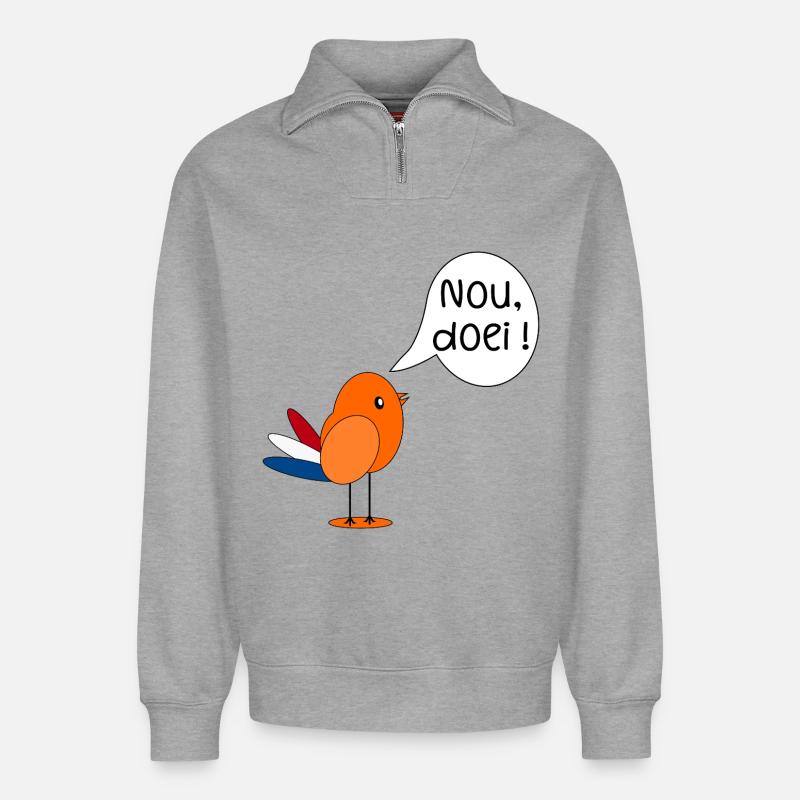 Well bye - Relaxed Unisex Organic Half Zip Sweatshirt – by SPREAD - heather grey