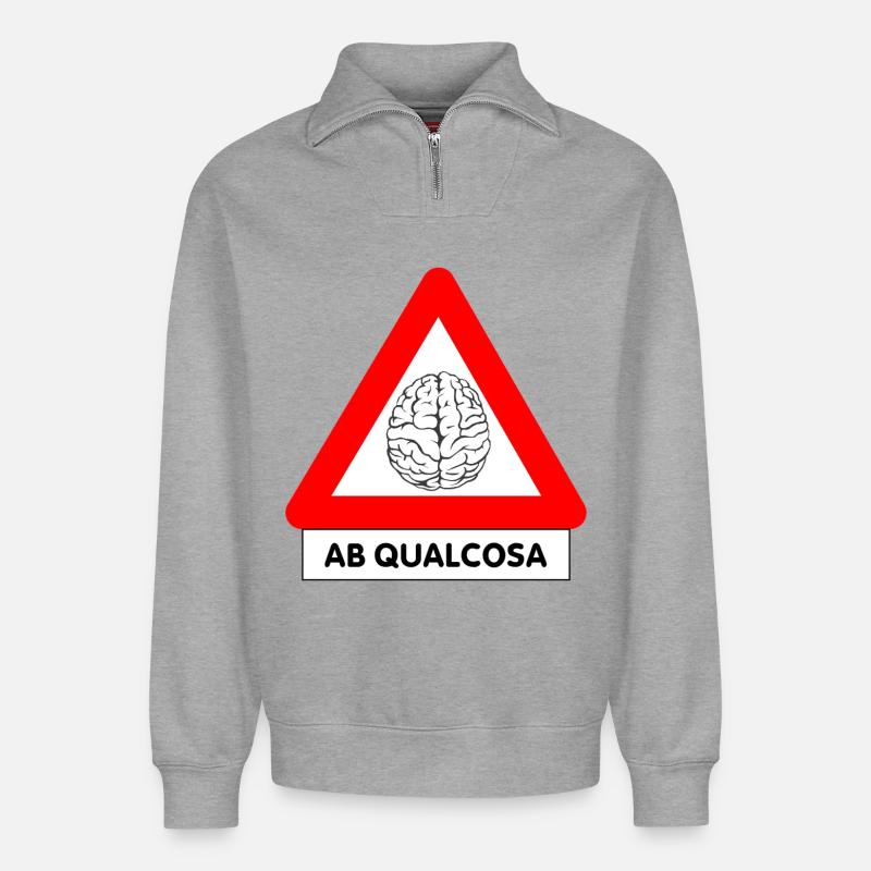 AB Etwas - Relaxed Unisex Organic Half Zip Sweatshirt – von SPREAD - Grau meliert