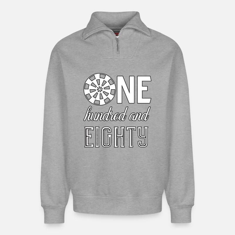 Darts Dart - Relaxed Unisex Organic Half Zip Sweatshirt – von SPREAD - Grau meliert