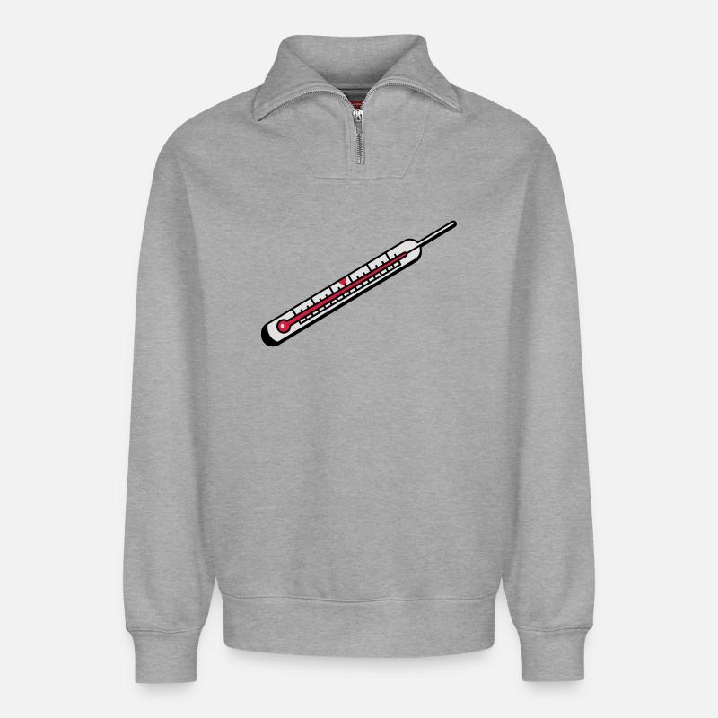 A mercury thermometer - Relaxed Unisex Organic Half Zip Sweatshirt – by SPREAD - heather grey