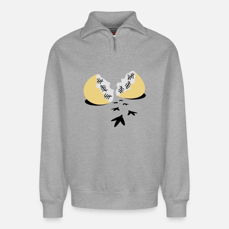 Prison Break - Relaxed Unisex Organic Half Zip Sweatshirt – von SPREAD - Grau meliert