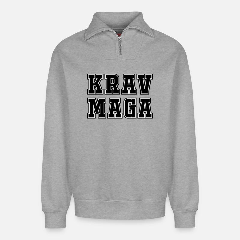 Krav - Sweat unisexe décontracté en coton biologique à demi-zip – de SPREAD - gris chiné